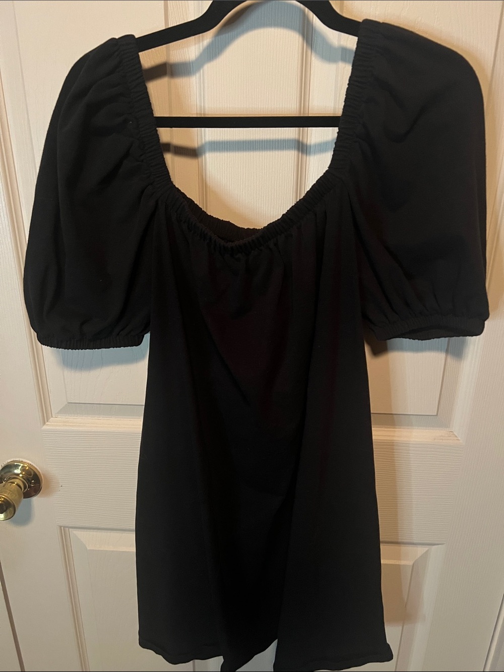 H&M Black Puff-Sleeve Mini Dress